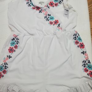 While and floral romper